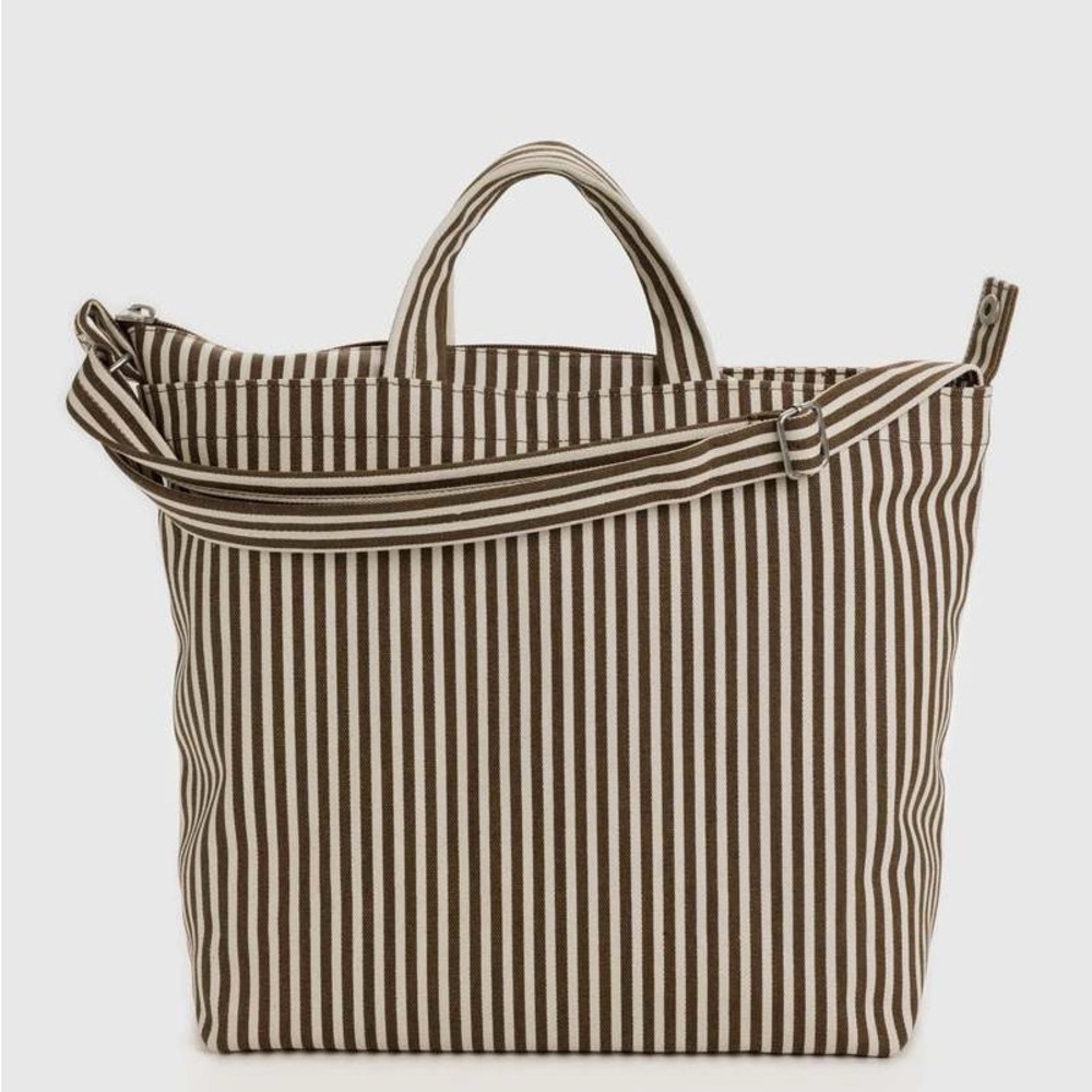 BAGGU Striped Tote Bag - Brown and White